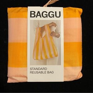 NWT BAGGU TANGERINE WIDE STRIPE Standard Reusable Bag